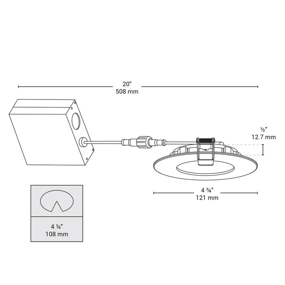 Bazz SLDSKB4W4 4.25'' Dimmable Air-Tight IC Rated LED Canless Recessed Lighting Kit