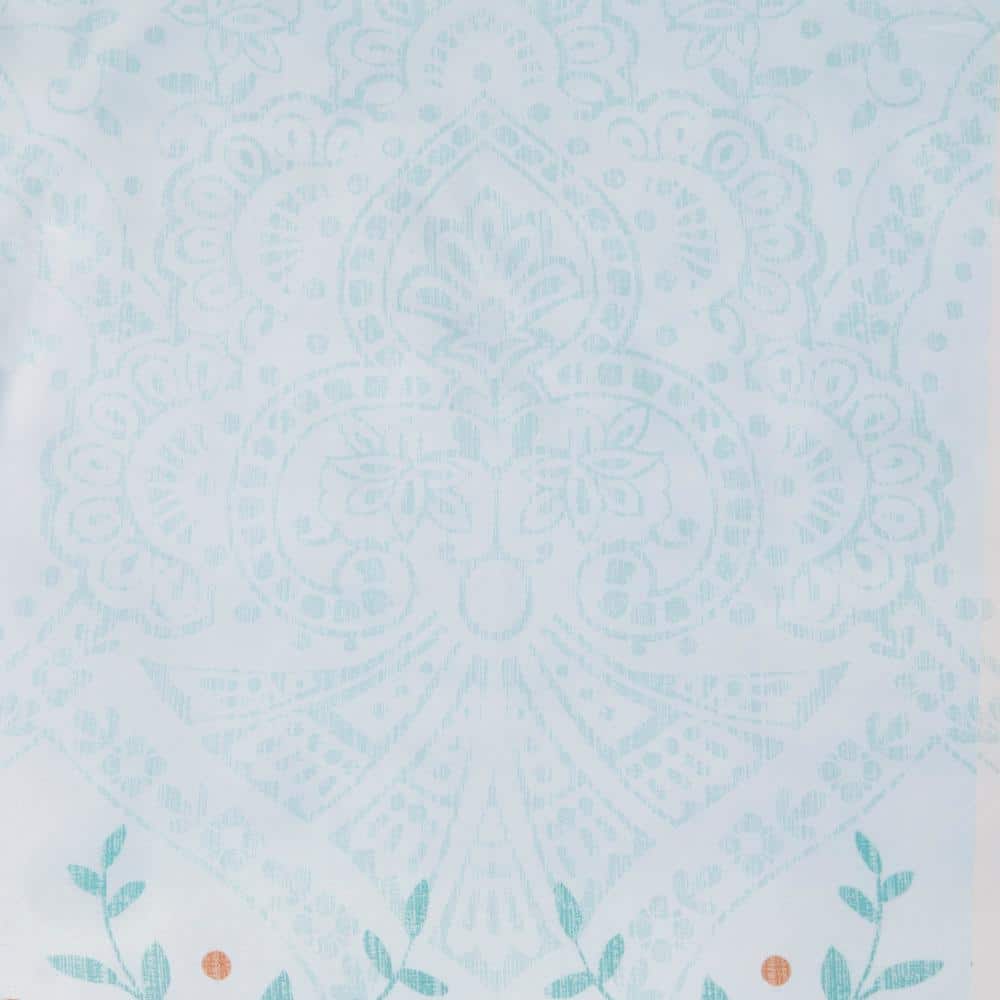 Twin Aqua and Orange Microfiber Boho Bed in a Bag Set
