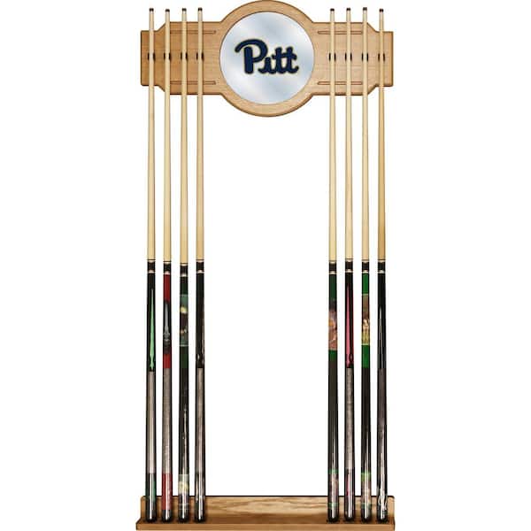 Trademark University of Pittsburgh 30 in. Wooden Billiard Cue Rack with Mirror