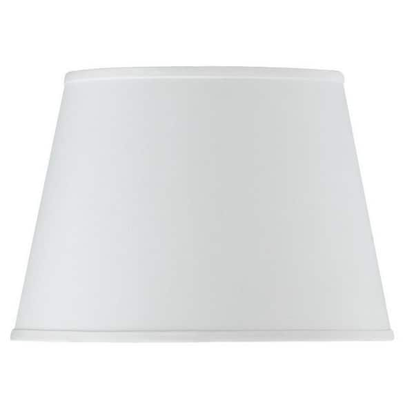 CAL Lighting 10 in. Tall White Round Hardback Fabric Shade