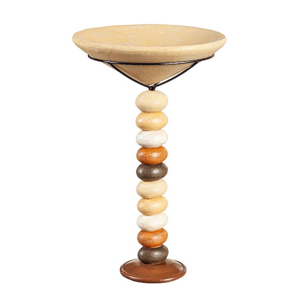 Evergreen Enterprises 25 in. Tree of Life Laser Cut Stand and Glass Embossed Birdbath