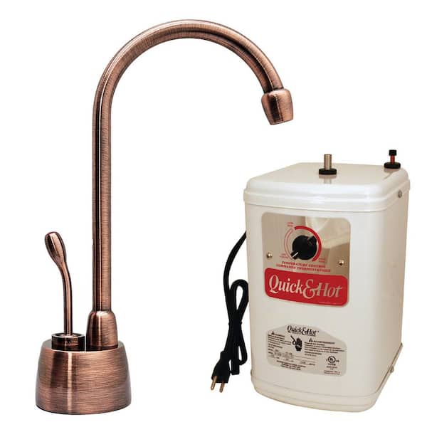 9 in. Velosah 1-Handle Hot Water Dispenser Faucet with Instant Hot Water Tank, Antique Copper