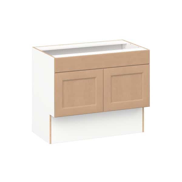 Lakewood 36 in. W x 21.83 in. D x 30 in.H Assembled Shaker Accessible ADA Bath Sink Base Kitchen Cabinet in Sugar Cookie
