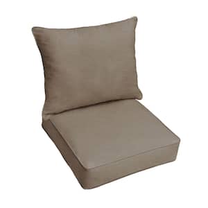 23.5 in. x 23 in. x 27 in. Deep Seating Outdoor Pillow and Cushion Set in Sunbrella Canvas Taupe