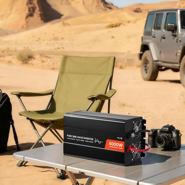 SKYSHALO Power Inverter, 4000 W Solar Car Charger Converter with