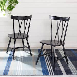 Friar Black 17.12 in. Wood Dining Chair (Set of 2)