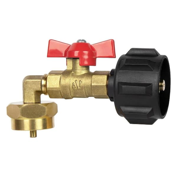 GASPRO Solid Brass 90 Elbow Propane Refill Adapter Conversion Kit with Valve for Fill 1 lb. Bottles from 20 lb. Tank