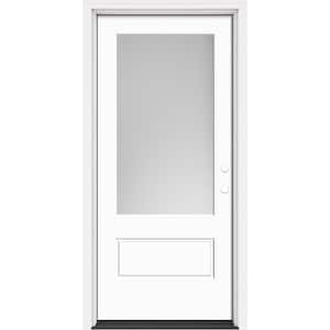 Performance Door System 36 in. x 80 in. VG 3/4-Lite Left-Hand Inswing Pearl White Smooth Fiberglass Prehung Front Door