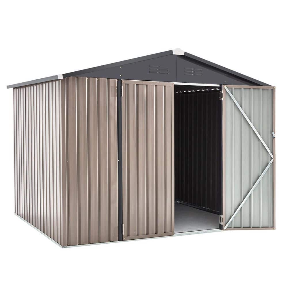 AECOJOY 8 ft. W x 6 ft. D Metal Shed with Double Lockable Door in