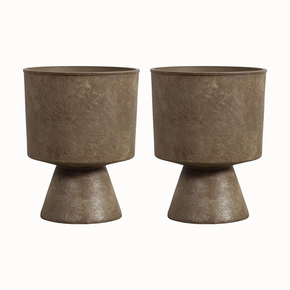 15.6 in. Top Dia x 20.28 in. H Brown PE Cone Outdoor Planter with Drainage Holes (2-Pack) price history on PriceWatchPro