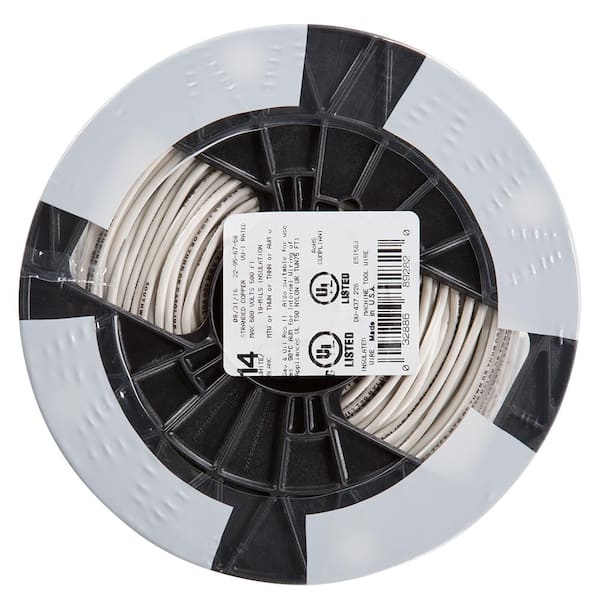 Southwire 500 ft. 14-Gauge Black Stranded CU THHN Wire 22955958 - The Home  Depot