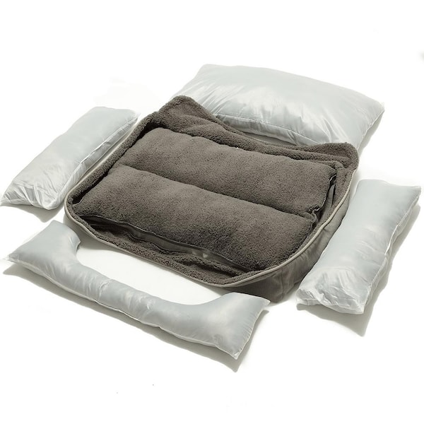 Euchirus Washable Extra Large Grey Dog Bed with Bolster