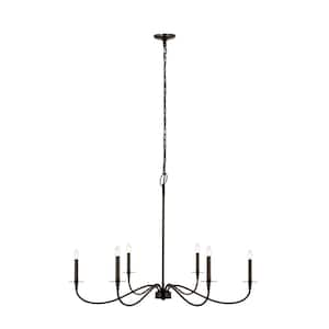 Arrington 6-Light Matte Black Chandelier with No Shade