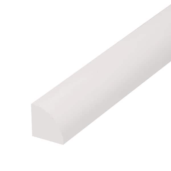 5111 5/8 in. x 5/8 in. x 96 in. Finished PVC White Quarter Round Moulding (1-Piece − 8 Total Linear Feet)