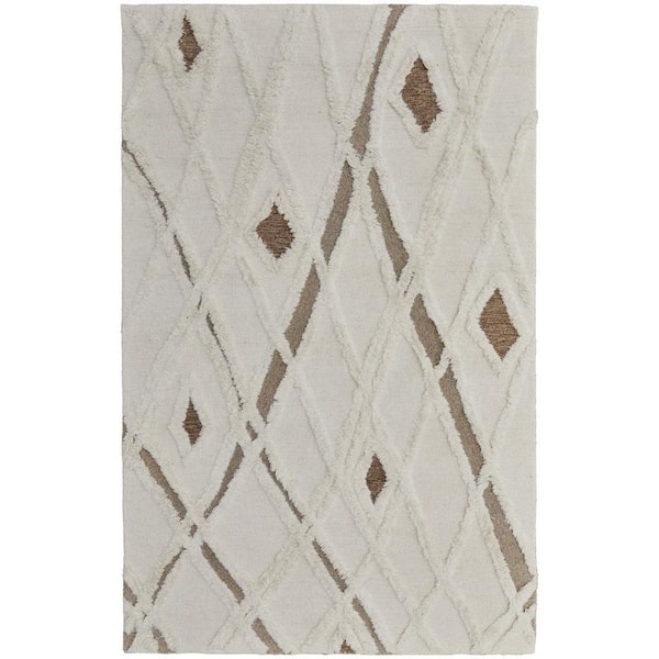 12 ft. x 15 ft. Ivory, Taupe, Brown Geometric Area Rug
