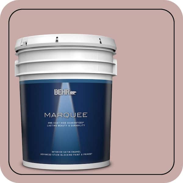BEHR MARQUEE 5 gal. #130E-3 Rosy Tan Satin Enamel Interior Paint & Primer