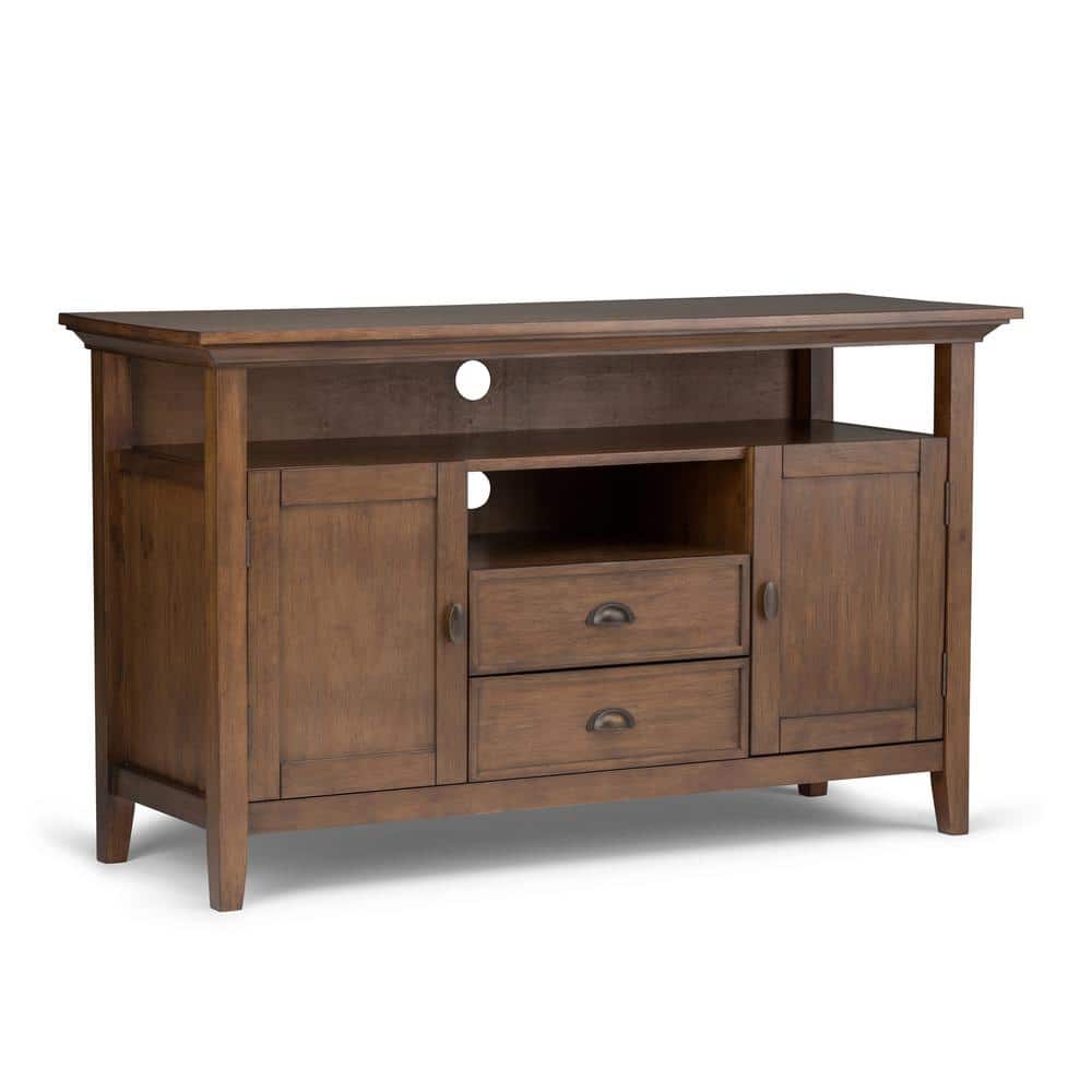 Rustic Natural Aged Brown Pine Wood 54" TV Cabinet