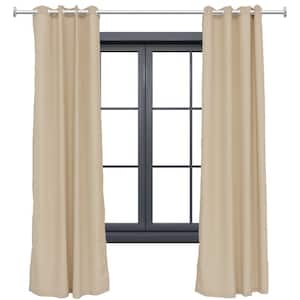 2 Indoor/Outdoor Curtain Panels with Grommet Top - 52 x 120 in (1.32 x 3 m) - Beige