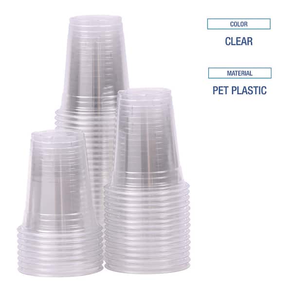 Clear Plastic PETE Cups, 12 oz, 25/Sleeve, 20 Sleeves/Carton Clear Plastic PETE Cups, 12 oz, 25/Sleeve, 20 Sleeves/Carton