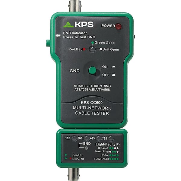 mediodía Víspera Altoparlante KPS Cable Tester for RJ45 and BNC KPS-CC600 - The Home Depot