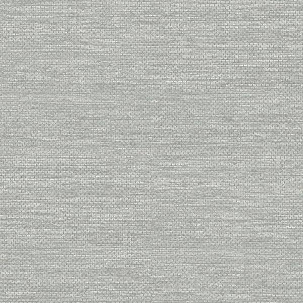 A-Street Prints Malin Light Grey Faux Grasscloth Wallpaper Sample