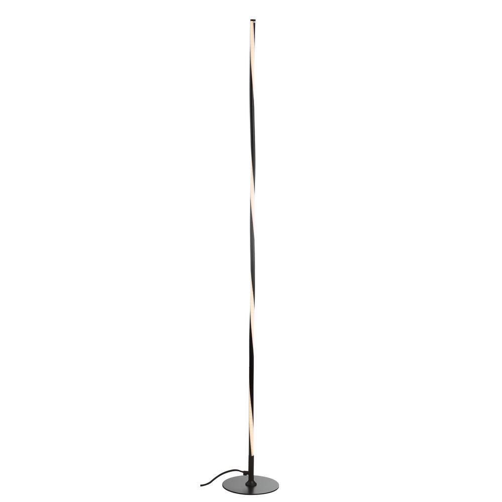 Arcadia Adjustable Black Silk Shade 63.75" LED Floor Lamp