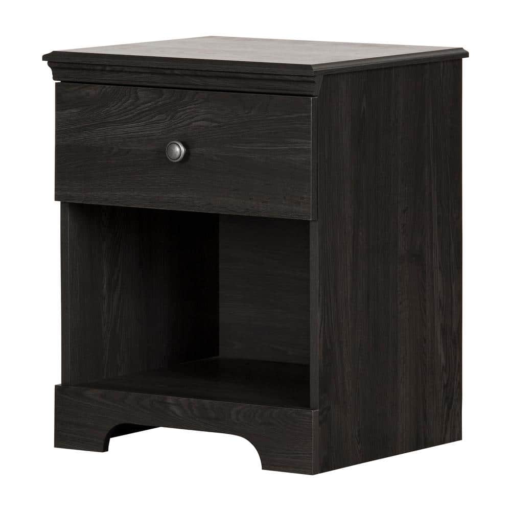 South Shore Zach 1Drawer Nightstand, Gray Oak 12691 The Home Depot