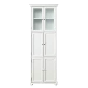 Hampton Harbor 25 in. W x 14 in. D x 72 in. H White Freestanding Linen Cabinet