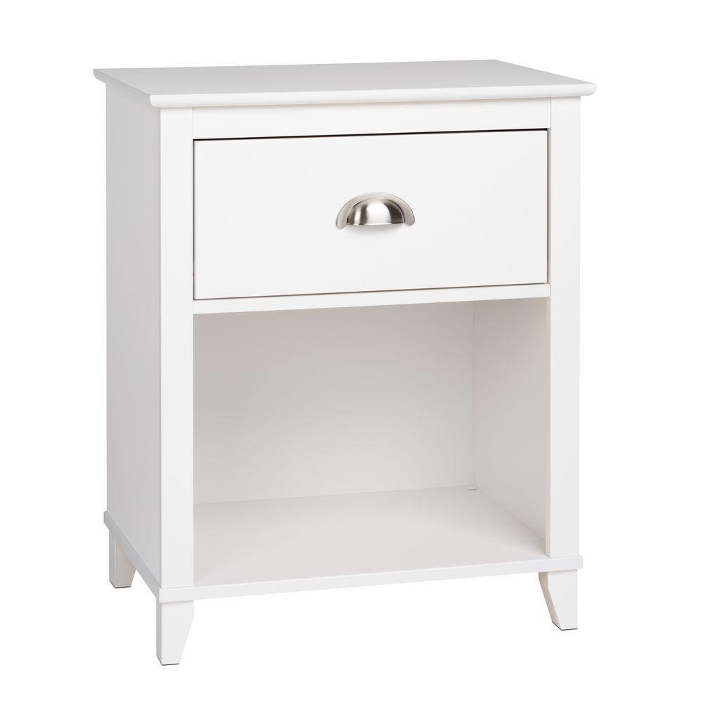 Prepac Yaletown 1-Drawer White Nightstand WDNH-1201-1 - The Home Depot