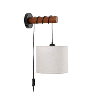 9.44 in. 1 light Vintage Wall Sconce with Fabric Shade