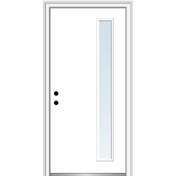 MMI DOOR Viola 32 in. x 80 in. Right-Hand Inswing 1-Lite Clear Low-E Primed Fiberglass Prehung Front Door on 4-9/16 in. Frame