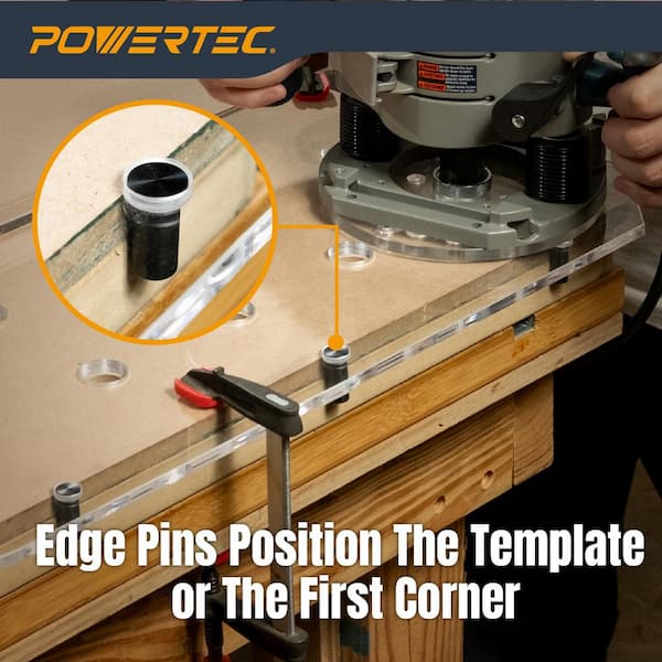 POWERTEC MFT Worktop Jig-Router Template for 3/4 in. Dog Holes