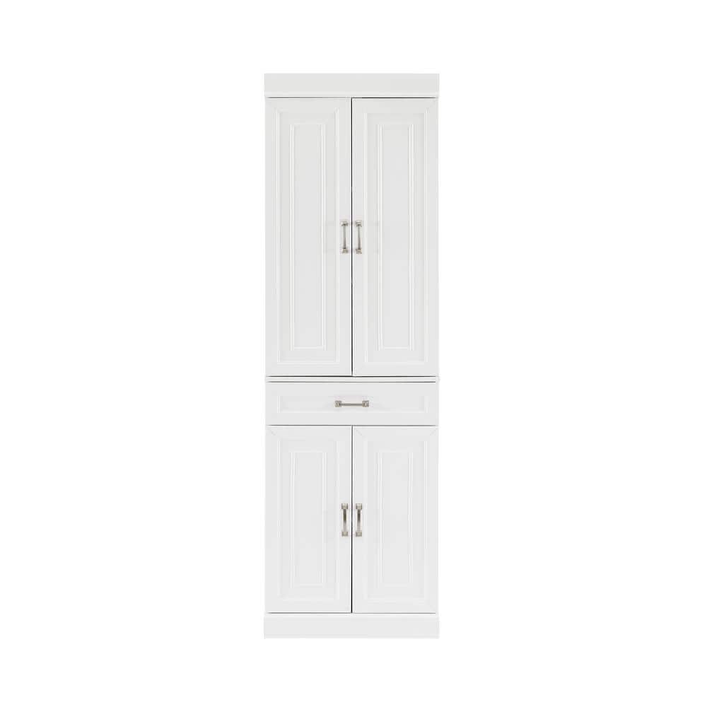 White Recessed Panel Kitchen Storage Pantry Cabinet