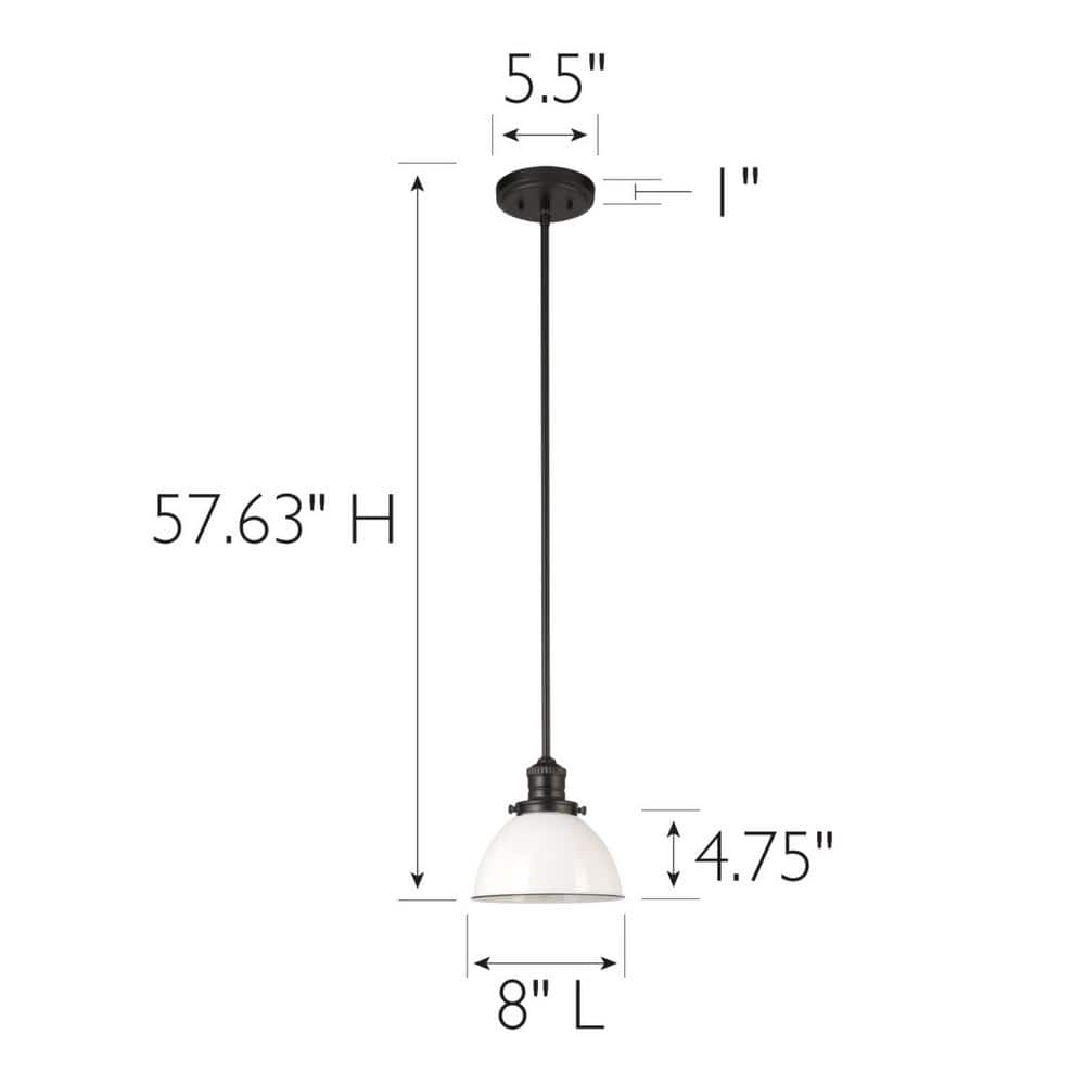 Savannah Matte Black and White Metal Farmhouse Pendant Light
