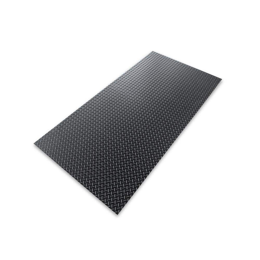 Black 4 ft. x 6 ft. x 0.275 in. Rubber Fitness Utility Mat