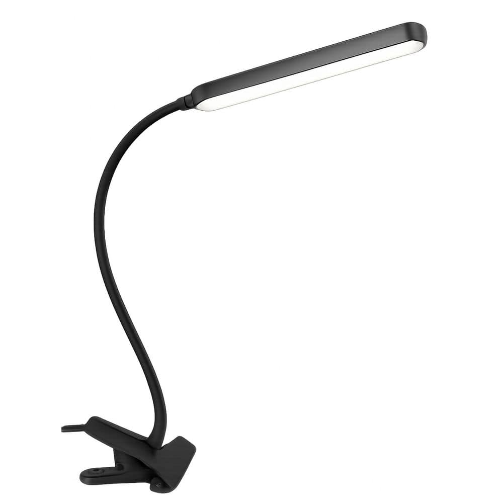 23 in. Black 5-Watt 38 LED Clip-On Desk Lamp, 5 Brightness Levels and 5 Colors, Dimmable and Flexible with Remote price history on PriceWatchPro