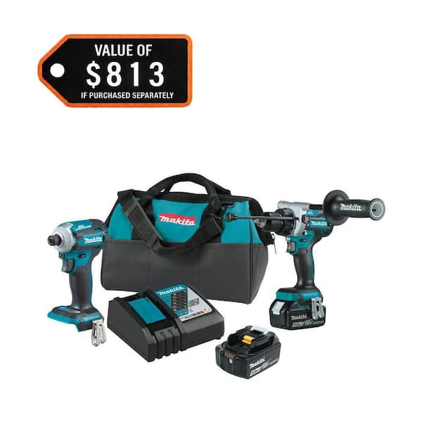 18V LXT Lithium-Ion Brushless Cordless Combo Kit 5.0 Ah (2-Piece)