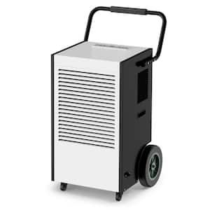 225 pt. 8,000 sq. ft. Bucketless Commercial Dehumidifier in White with Auto Defrost, Hard Case Industrial Dehumidifier