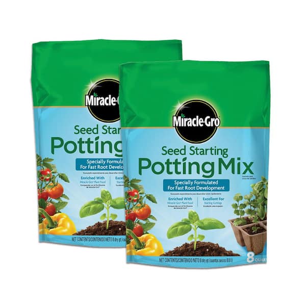 Miracle-Gro 8 qt. Seed Starting Potting Mix (2-Pack)