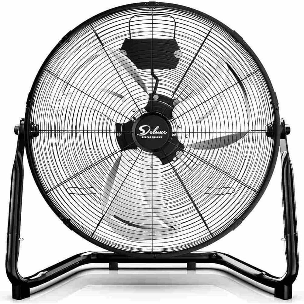 Workforce Fan 20 in. 3-Speed High Velocity Industrial Floor Fan in Black with All ...