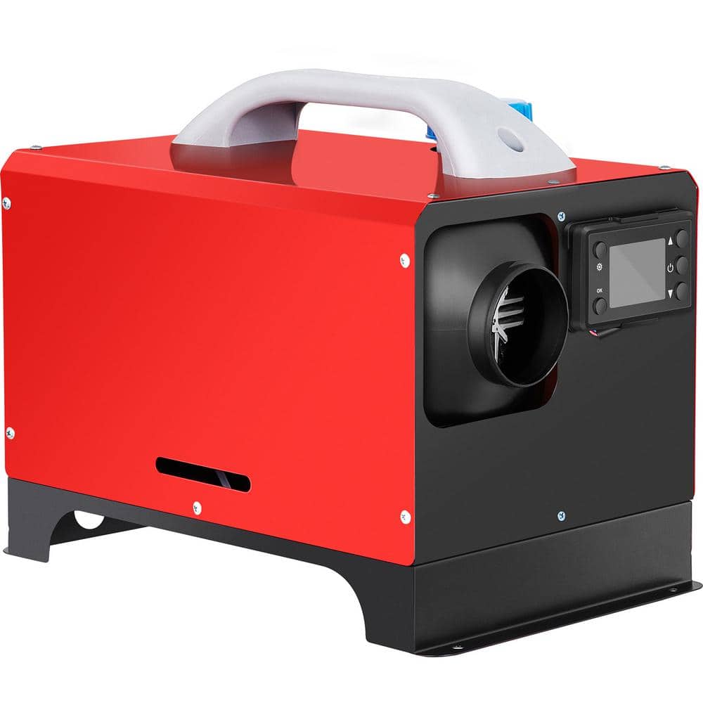 5KW Diesel Air Heater 12-Volt 17000 BTU Red Diesel Compact Forced Air Portable Space Heater with Portable 2025 Update