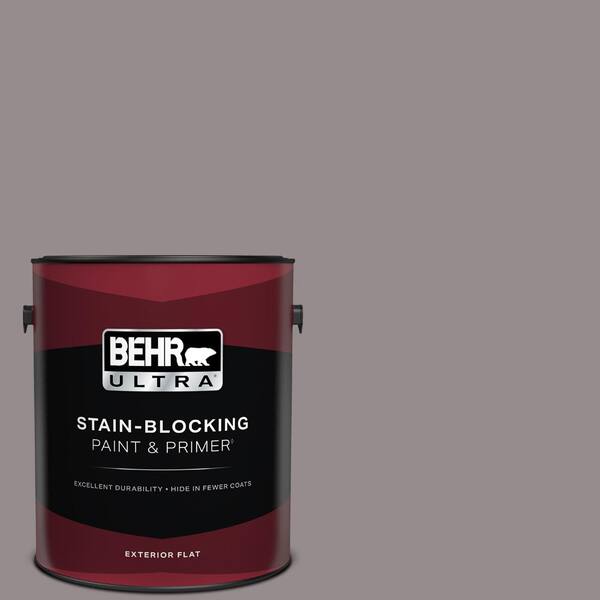 BEHR ULTRA 1 gal. #T18-03 Graylac Flat Exterior Paint & Primer