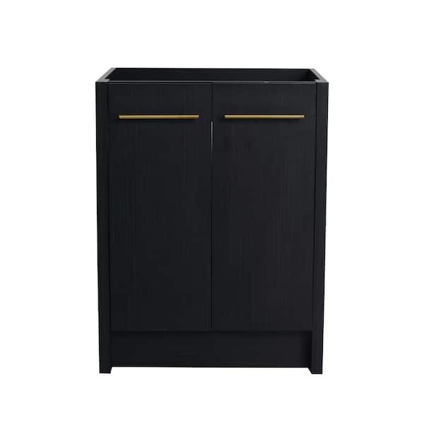 23.25 in. W x 17.94 in. L x 30.31 in. H Freestanding Bath Vanity Cabinet without Top with Soft Close Doors in Black