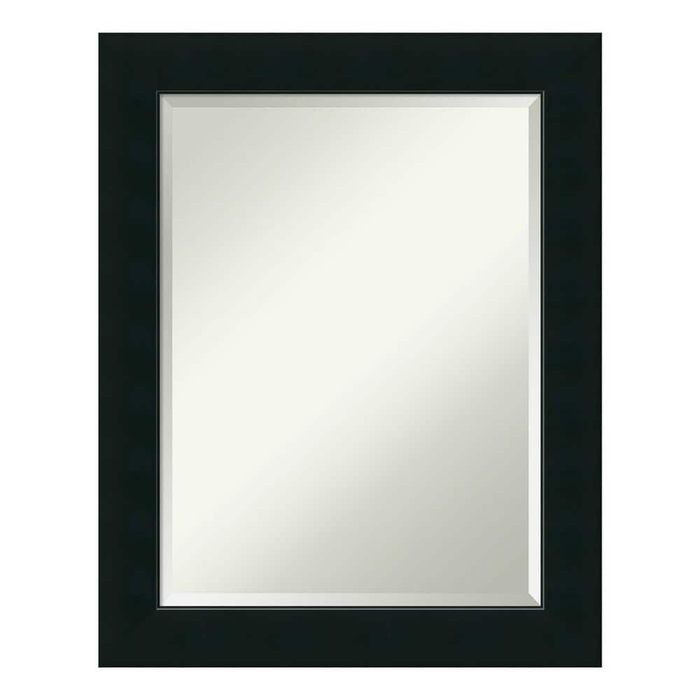 Corvino Black 23 in. x 29 in. Beveled Rectangle Wood Framed Bathroom Wall M