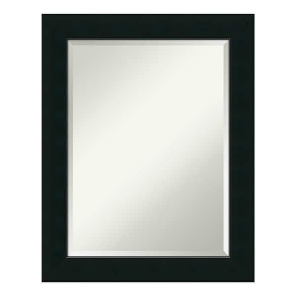 Amanti Art Corvino Black 23 in. x 29 in. Beveled Rectangle Wood Framed Bathroom Wall Mirror in Black