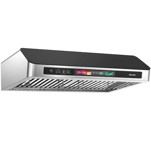 Elexnux 30 in. 900 CFM Ducted Under Cabinet Range Hood in Stainless Steel with Voice Control, Memory Mode, Adjustable Lights
