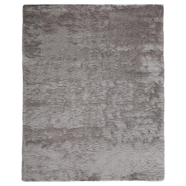 HomeRoots 5 ft. x 8 ft. Gray Solid Color Area Rug