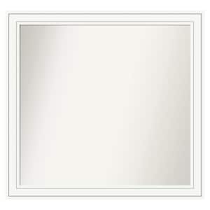 Craftsman White 39 in. x 37 in. Custom Non-Beveled Satin Wood Framed Bathroom Vanity Wall Mirror