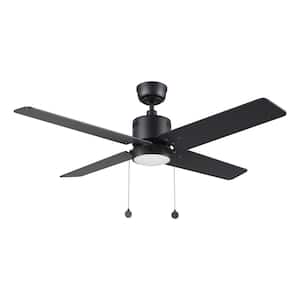 Rowan 52 in. Color Changing Integrated LED Indoor Matte Black 5-Speed DC Ceiling Fan with Light Kit and Pull Chain