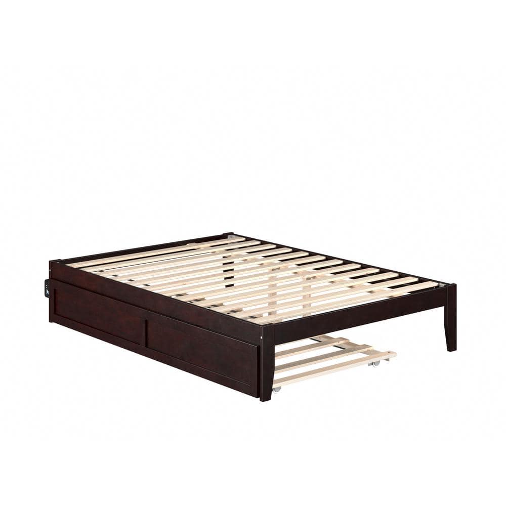 Espresso Full Platform Bed with Twin Trundle and Drawers